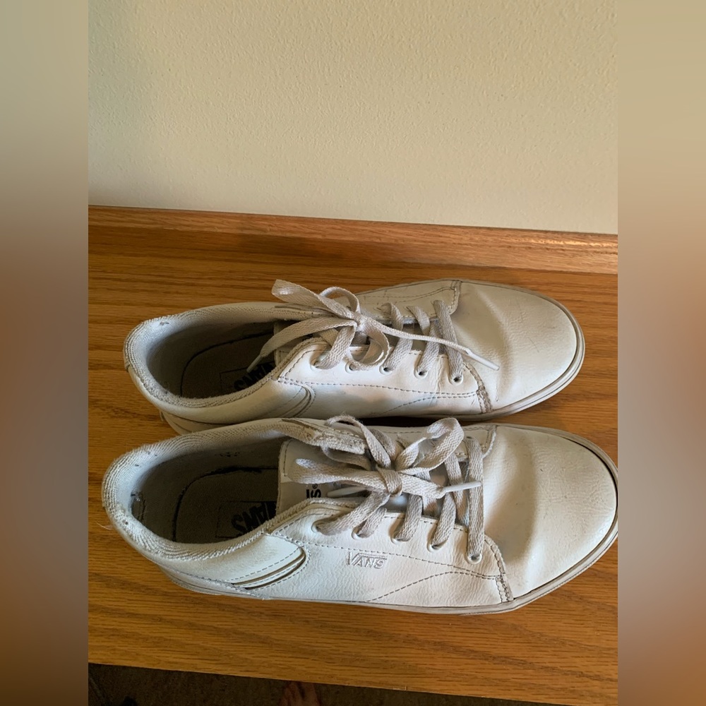 White low top Vans